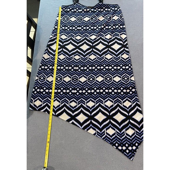 Lane Bryant 18 20 Dress Sleeveless Asymmetrical Hem Blue Chiffon - Picture 6 of 8